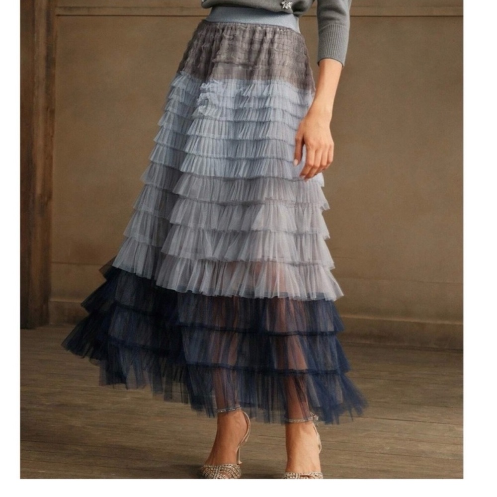 Elegant Ombre Tiered Skirt